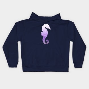 Ombre purple and white swirls doodles seahorse Kids Hoodie